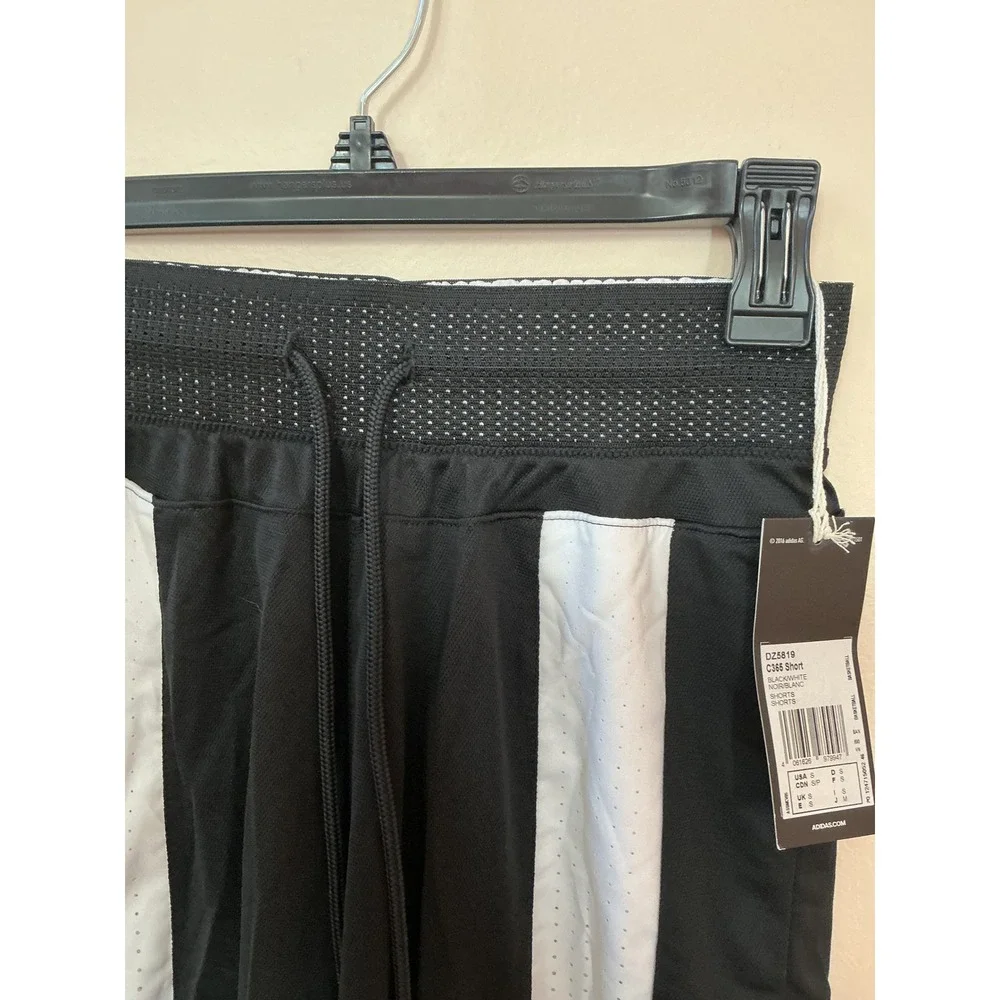 NWT Adidas Mens Athletic Shorts Black White Climacool Pockets Drawstring Size Sm